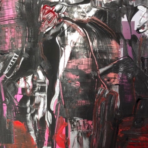 Demonic, demon, original large mixed media, dark devils, scary, art painting - Picture 5 of 11